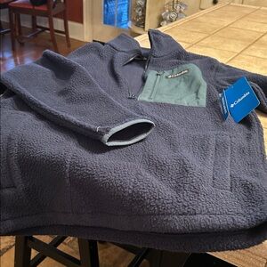 Columbia Blue Fleece Half-Zip Pullover